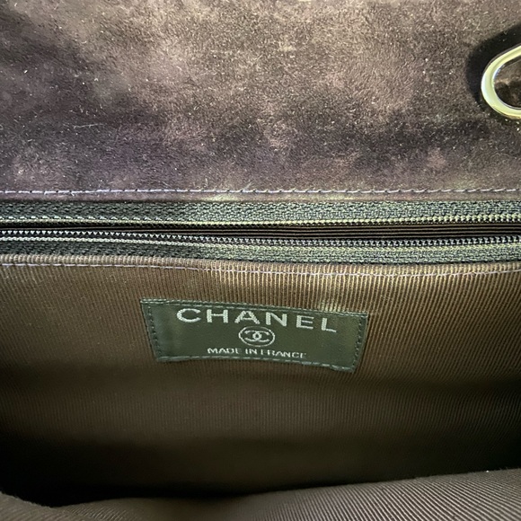 100% AUTHENTIC CHANEL SUEDE MULTI POCKET CHAIN CROSSBODY MADEMOISELLE BAG - Picture 14 of 16